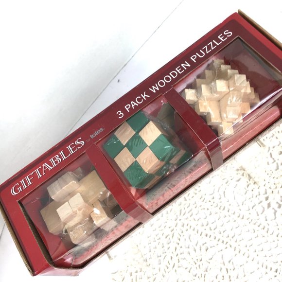 3 Pack Wood PuzzlesTotes Giftables  NIP - Picture 5 of 9
